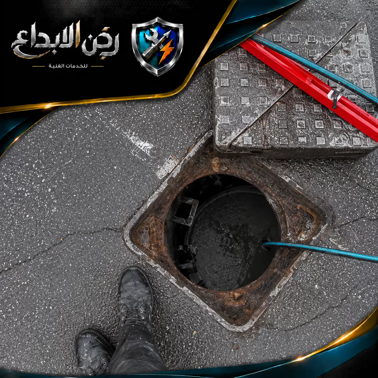 شركة تسليك مجاري في ام القيوين 0553689103 ركن الابداع أعمال فتح المجاري المسدودة داخل المناهيل باستخدام أدوات دقيقة لإزالة الرواسب واستعادة التصريف سريعًا