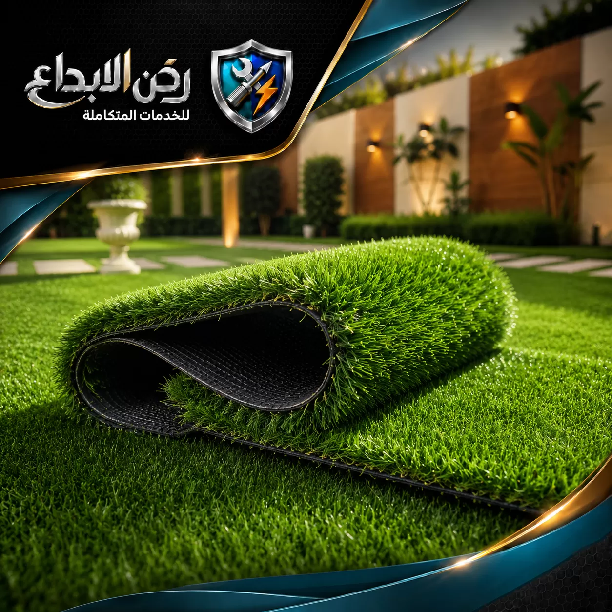 تركيب العشب الصناعي على البلاط في ام القيوين 0553689103 ركن الابداع